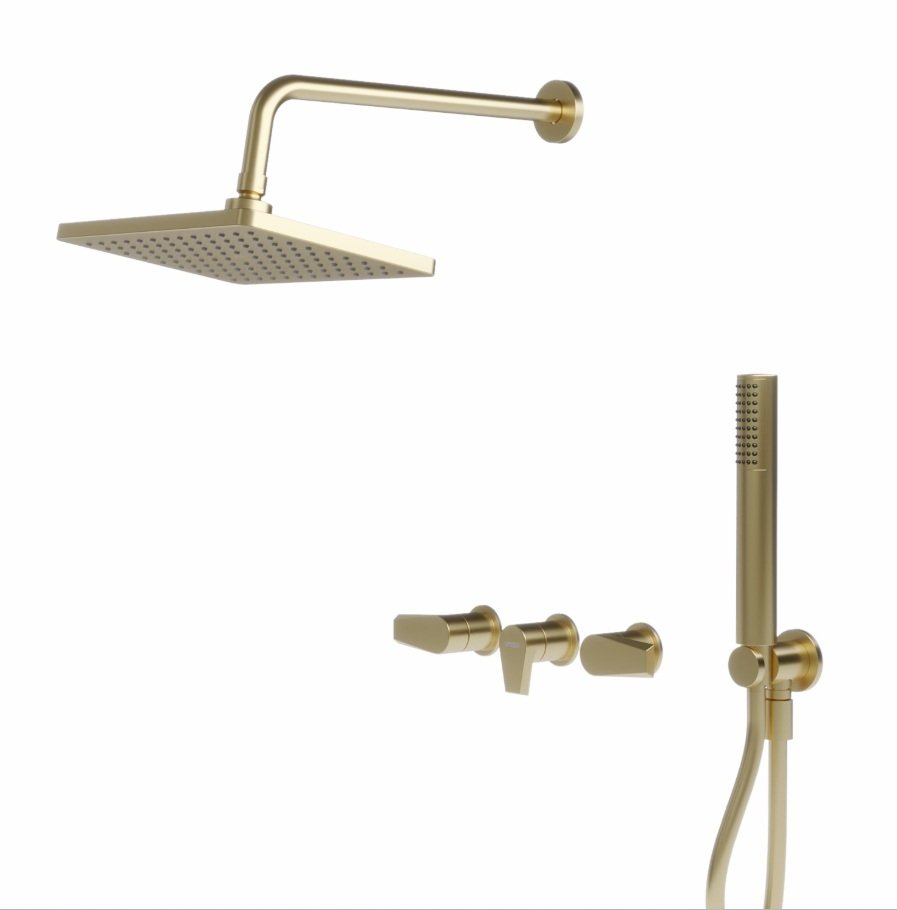ZAFIRO JGO BAÑERA Y DUCHA + DUCHADOR  ORO 12/1042.DO